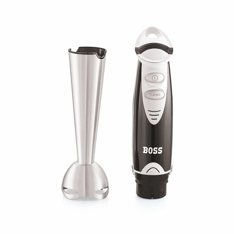 BOSS Quickmix Hand Blender 450 watts Hand Blender, Variable speed control, Chopper & Measuring Jar, Whisk & Dough hooks, 2 Years Warranty*