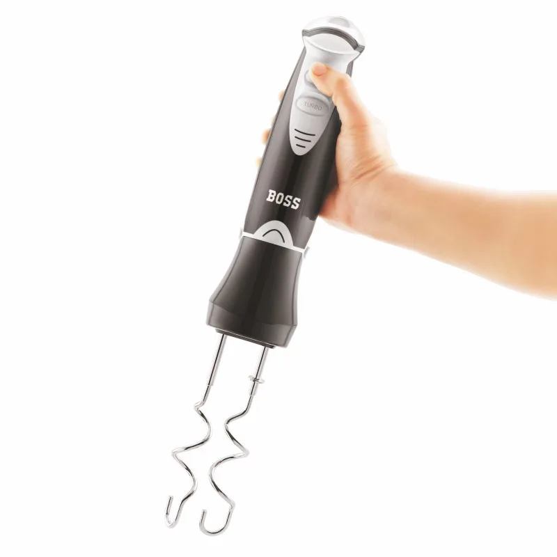 BOSS Quickmix Hand Blender 450 watts Hand Blender, Variable speed control, Chopper & Measuring Jar, Whisk & Dough hooks, 2 Years Warranty*
