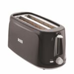 BOSS Eden 4 Slice Pop Up Toaster, 1100 Watts, Cancel, Variable Heat Settings, Removable Crumb Tray, Black