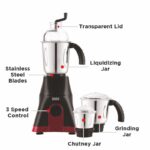 BOSS Cyclone-Nx 750W Mixer Grinder with Powerful Motor, 3 SS Jars, 5 years warranty*