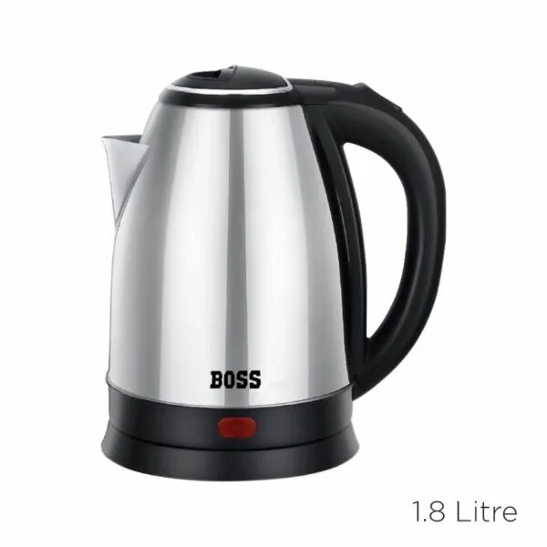 BOSS Simmer Electric Kettle with Stainless Steel Body, 1.8 litre, 1500 watts, Silver