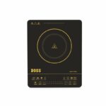 BOSS Chefmax 2000 Watts Induction Cooktop, Menu Option, Soft Touch Button, Temperature adjustment, Black