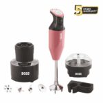 BOSS Genius 275 watts Hand Blender, 2 speed control, chutney & chopper Jar, 5 Years Warranty*