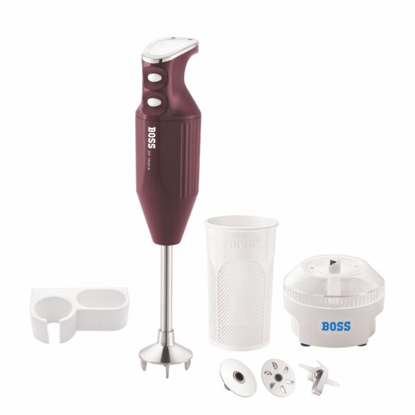 BOSS Big Boss Hand Blender 275 watts, 2 speed control, chutney & soup Jar, 5 Years Warranty*