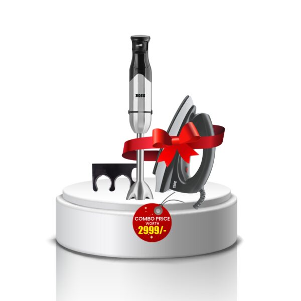 BOSS Cosmic 800Watt Hand Blender + Amaze Iron Festive Combo