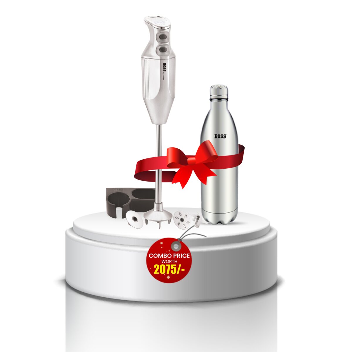 BOSS Platinum 225W Hand Blender + 1000ML Bottle – Festive Combo