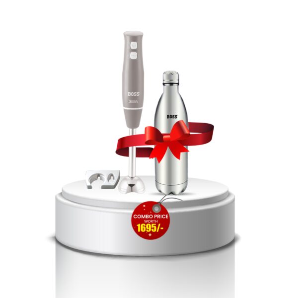 BOSS Sparkle Hand Blender 300 Watts + 1000ML Bottle – Festive Combo