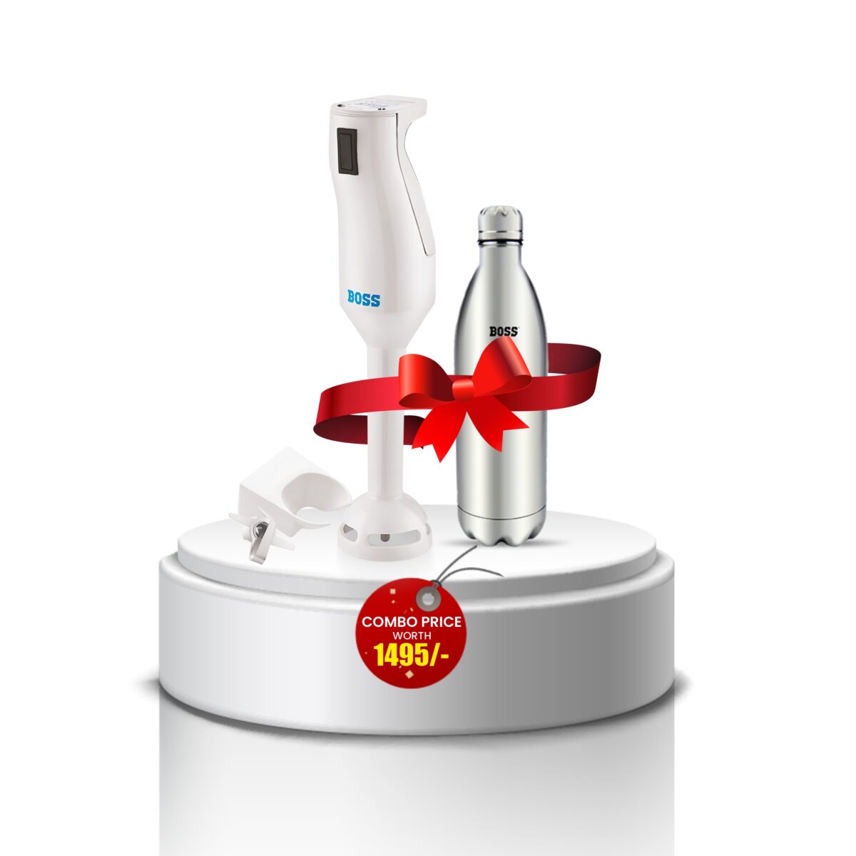 BOSS Yes Boss Plus Hand Blender 150 watts + 1000ML Bottle – Festive Combo